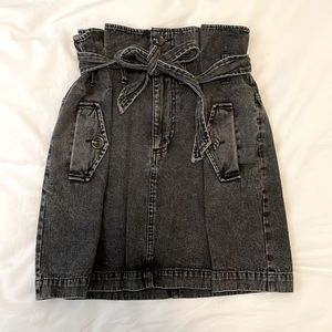 Black Denim Skirt